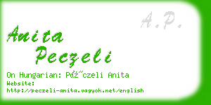 anita peczeli business card